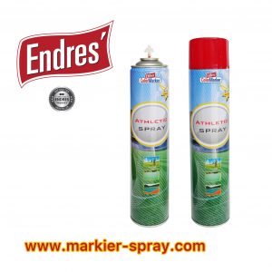 Endres - Sportplatzmarkierung "Athleticspray" rot, Art-Nr.75055. Reichweite ca. 195m/Dose= nur ca. 3,5 Dosen/Platz. Auf Lager