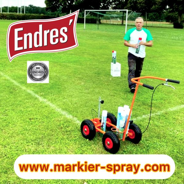 Endres - Sportplatzmarkierung "Athleticspray" weiß Art-Nr. 75071. Reichweite ca. 195m/Dose= nur ca. 3,5 Dosen/Platz. Auf Lager – Bild 2